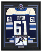 Rick Nash Autographed Columbus Blue Jackets 36x44 Framed Jersey Display | AJ Sports.