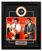 Nolan Patrick & Ron Hextall Dual Signed Flyers Draft Day 20x24 Puck Frame /17 | AJ Sports.