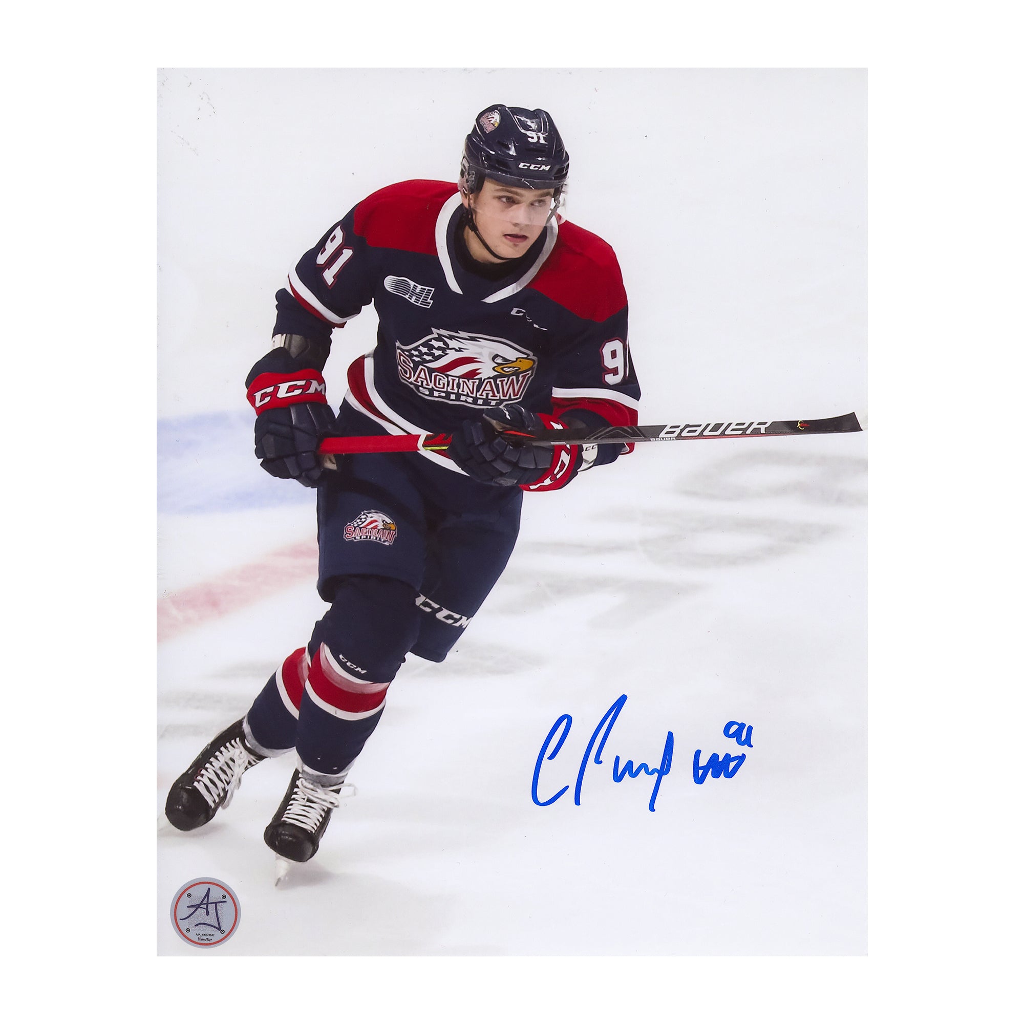 Cole Perfetti Saginaw Spirit Autographed 8x10 Photo | AJ Sports.