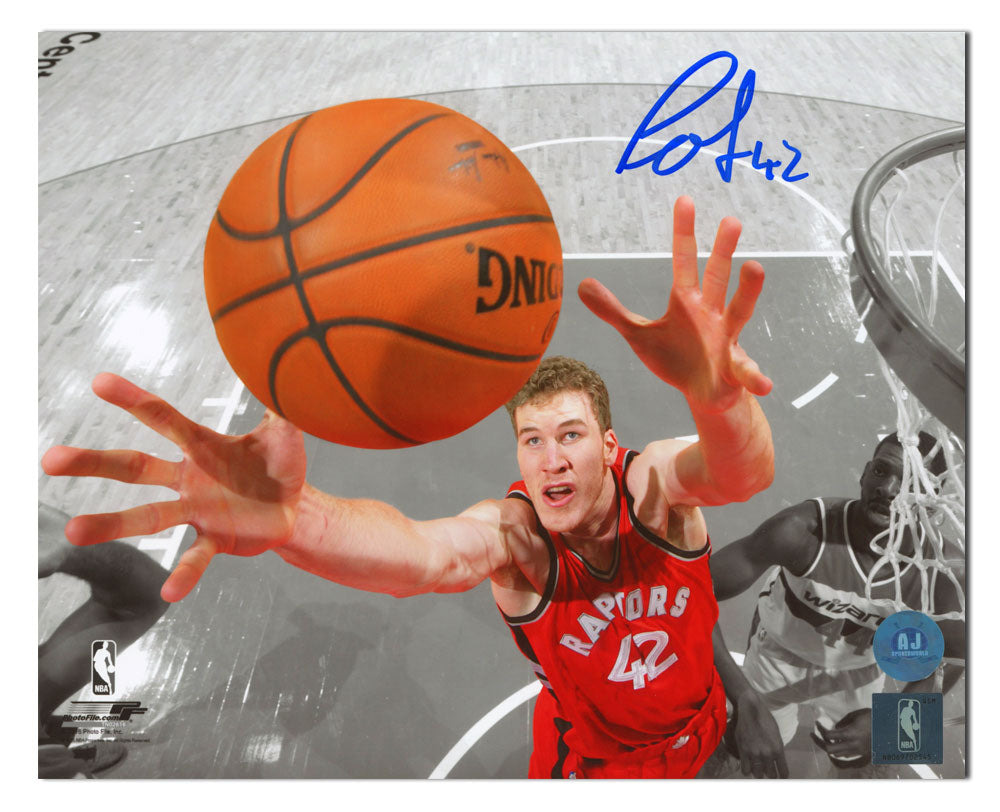 Jakob Poeltl Toronto Raptors Autographed Net Cam Spotlight 8x10 Photo | AJ Sports.