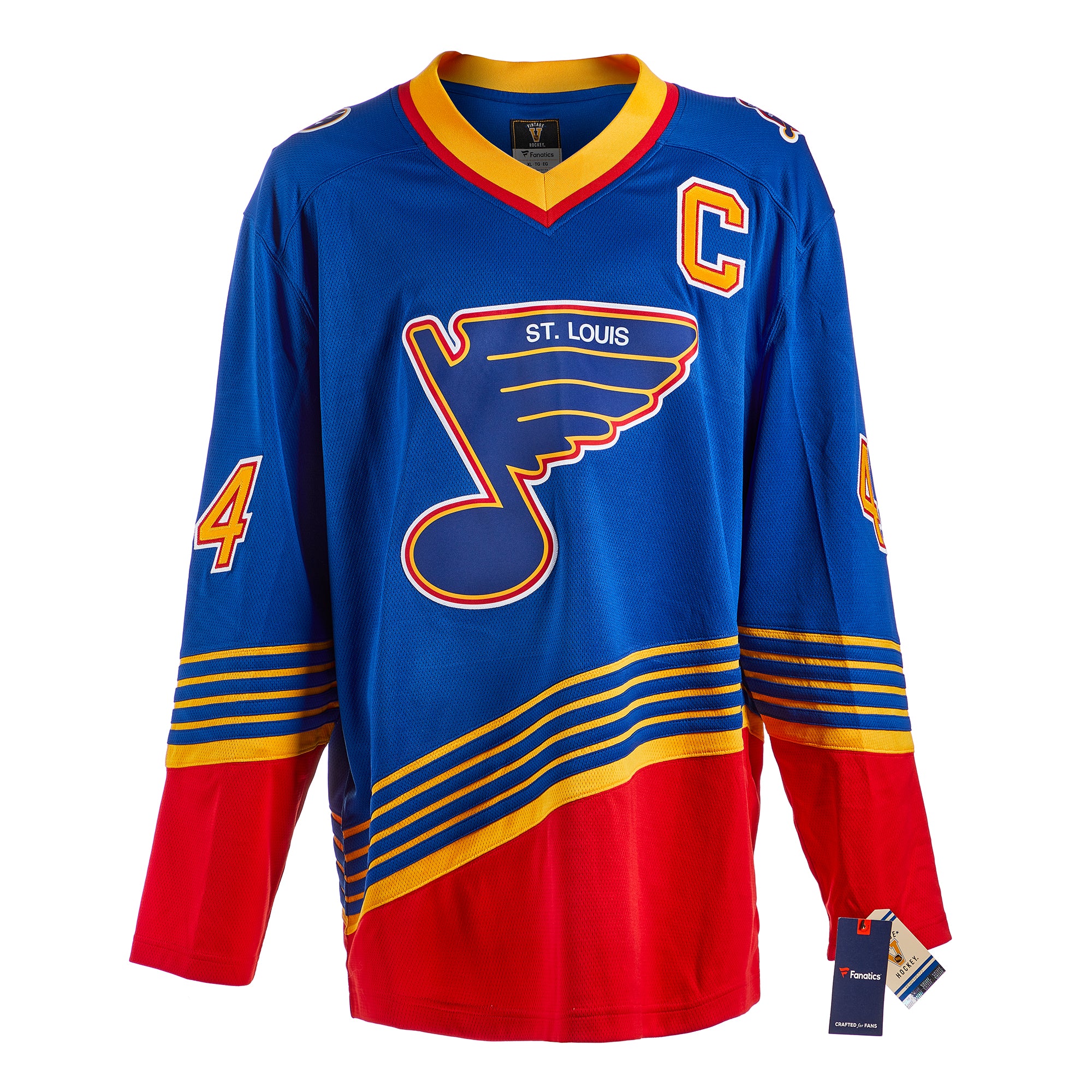 Chris Pronger St Louis Blues Autographed Blue Vintage Fanatics Jersey | AJ Sports.