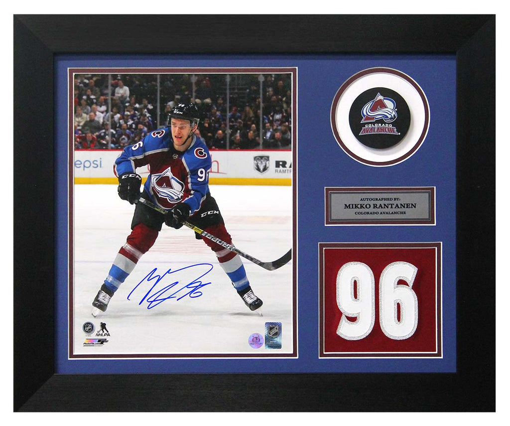MIKKO RANTANEN Colorado Avalanche Framed 15 x 17 Game Used Puck Collage  LE 50 - Game Day Legends