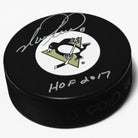 Mark Recchi Pittsburgh Penguins Signed Hockey Puck with HOF Note | AJ Sports.