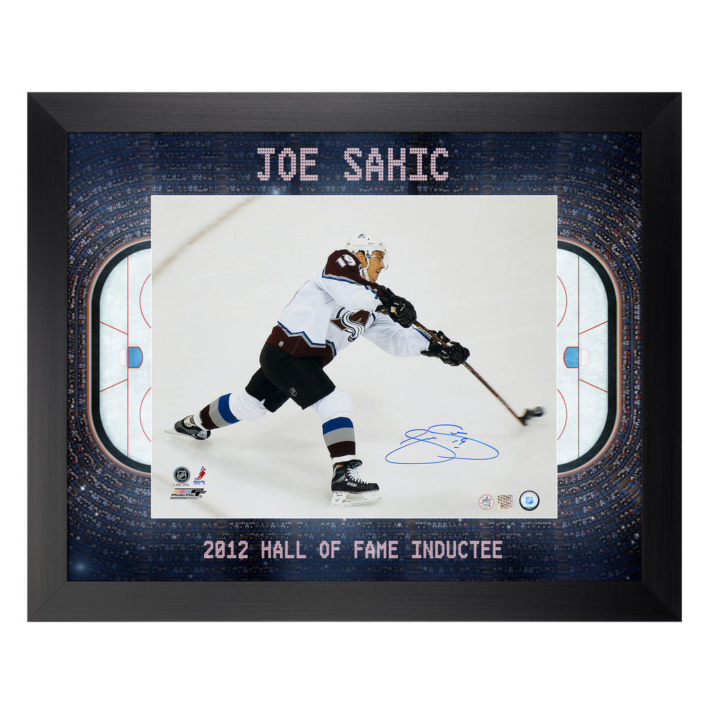 Joe Sakic Colorado Avalanche Autographed Away Jersey Inscribed HOF 2012  Deluxe Frame