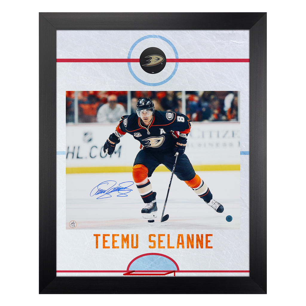 Teemu Selanne Anaheim Ducks Signed 20x24 Retired Number Frame