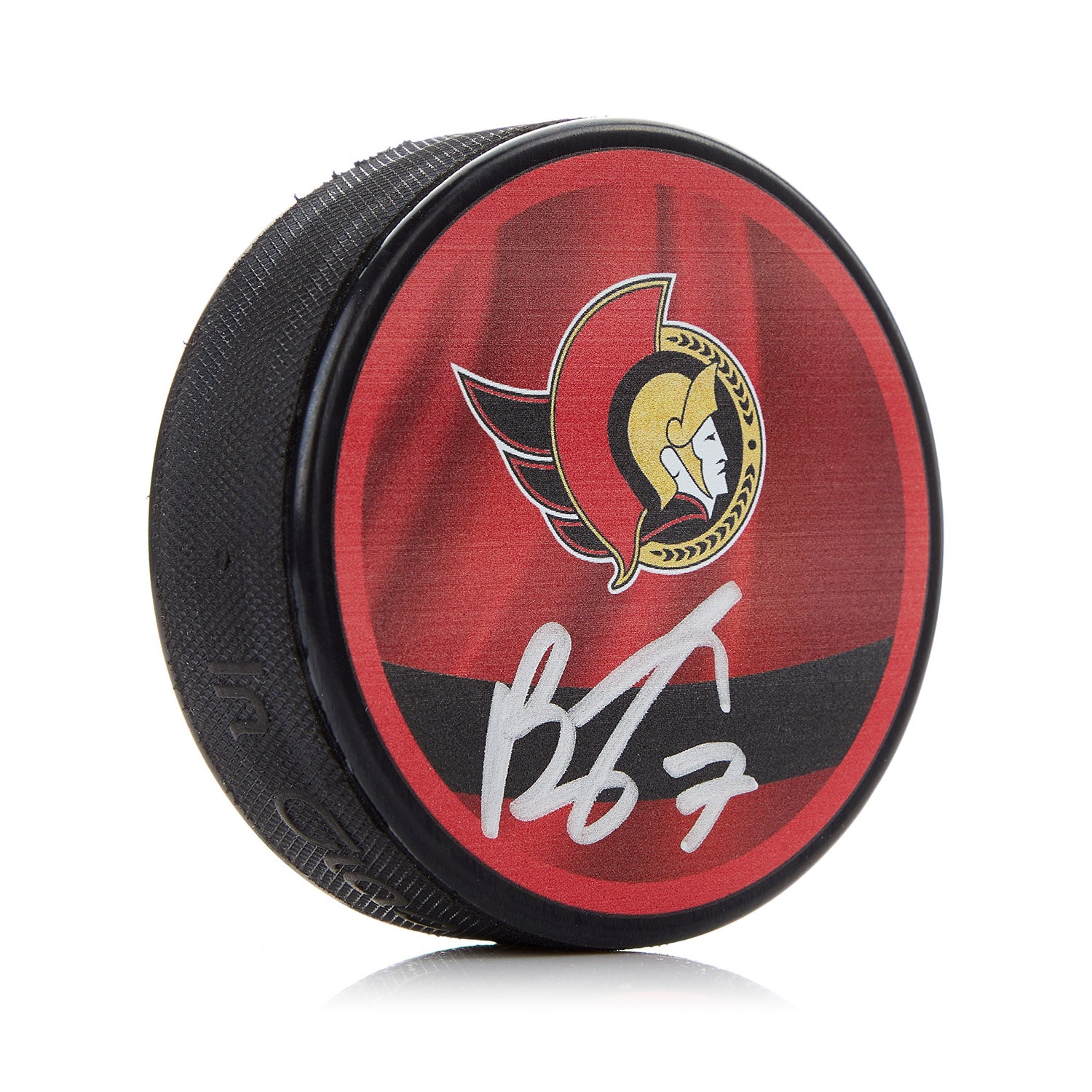 Brady Tkachuk Ottawa Senators Autographed Reverse Retro Puck | AJ Sports.