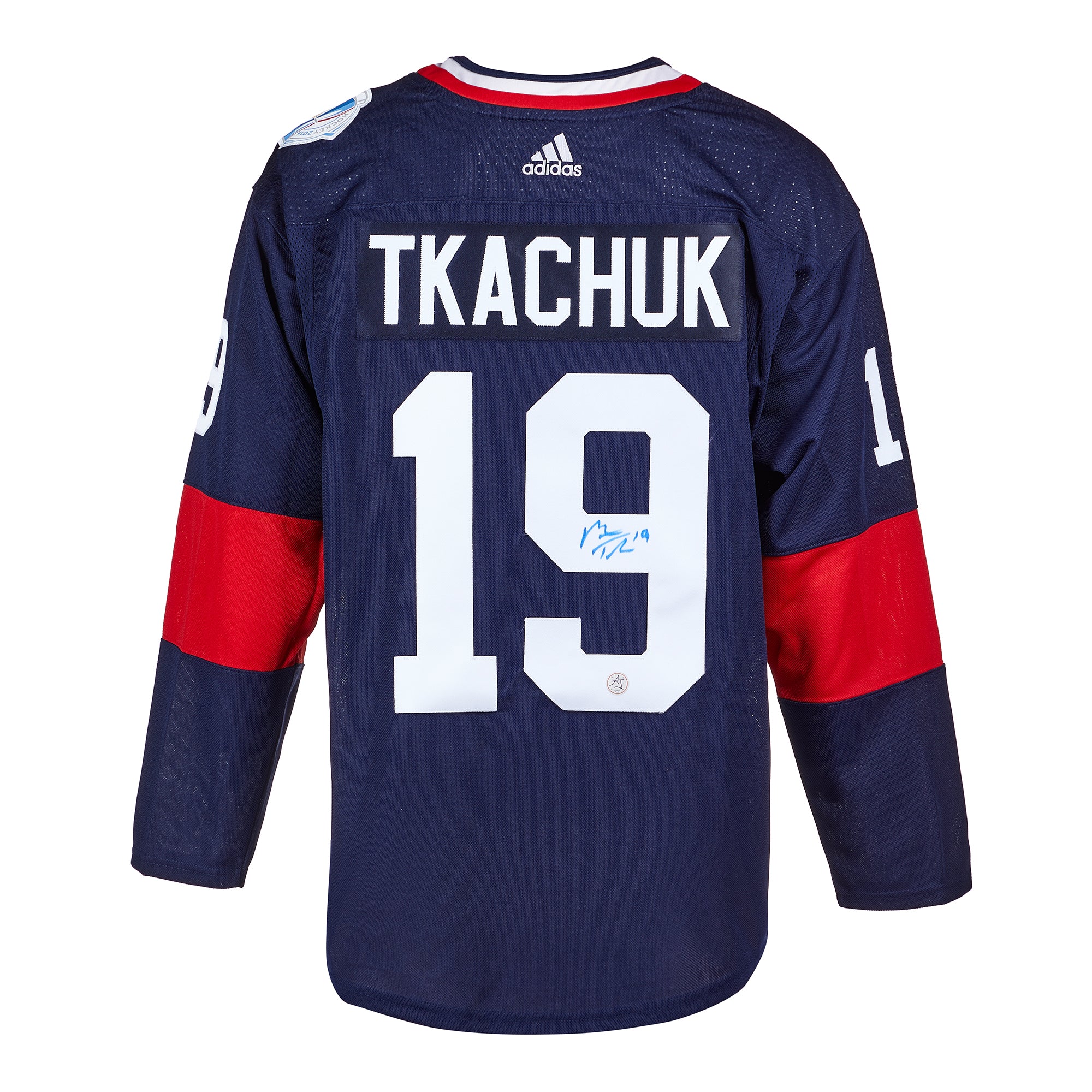 Matthew Tkachuk Team USA Hockey Autographed Adidas Jersey | AJ Sports.