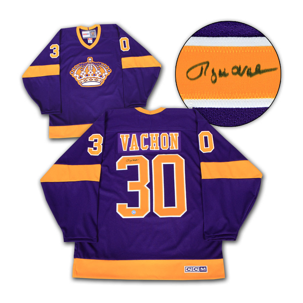 Rogie Vachon Los Angeles Kings Autographed Vintage CCM Jersey | AJ Sports.