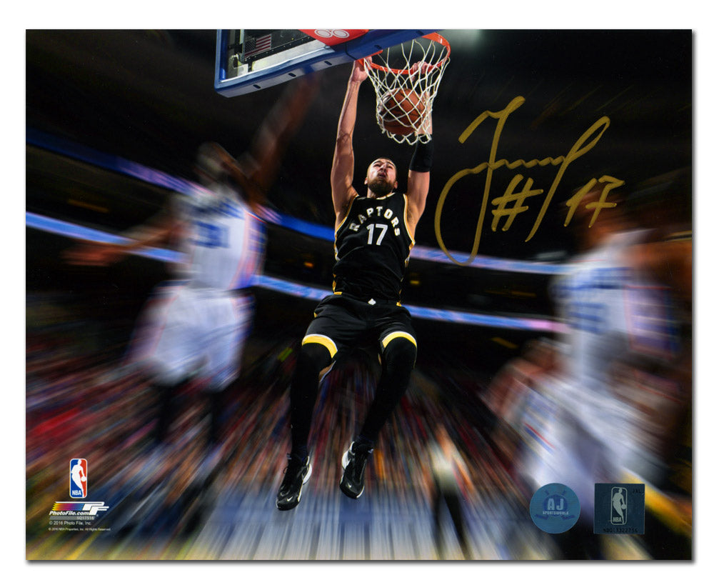 Jonas Valanciunas Toronto Raptors Signed Motion Blast 8x10 Photo | AJ Sports.