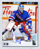 John Vanbiesbrouck New York Rangers Autographed Beezer Mask 8x10 Photo | AJ Sports.