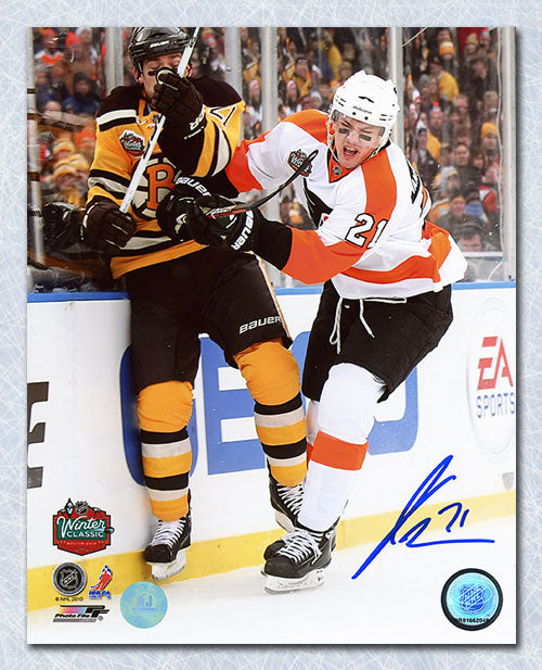 James van Riemsdyk Philadelphia Flyers Signed 2010 Winter Classic 8x10 Photo | AJ Sports.