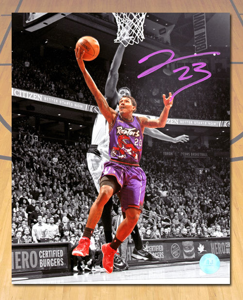 Lou Williams Toronto Raptors Autographed Retro Purple Spotlight 8x10 Photo | AJ Sports.