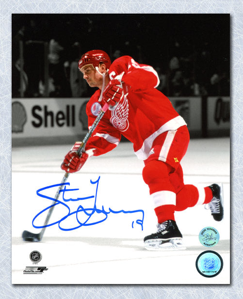 Steve Yzerman Autographed 8x10 Photo #3 - Red Jersey Action