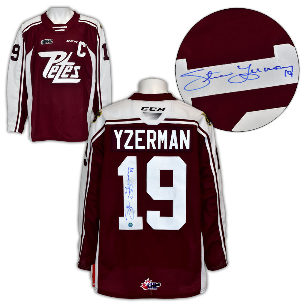 Steve Yzerman Autographed Jerseys, Signed Steve Yzerman Inscripted Jerseys