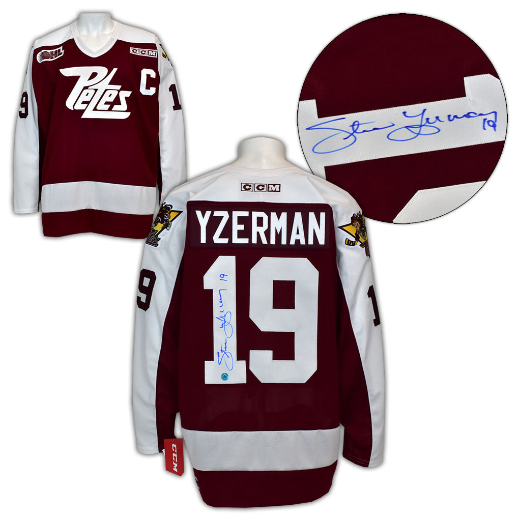 Steve Yzerman Peterborough Petes Signed CCM Vintage Jersey | AJ Sports.