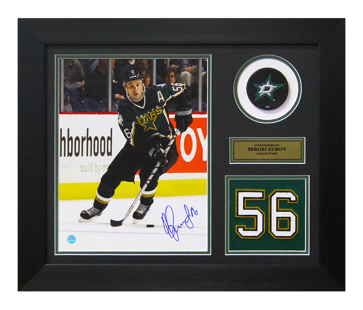 Sergei Zubov Dallas Stars Signed Franchise Jersey Number 20x24 Frame | AJ Sports.